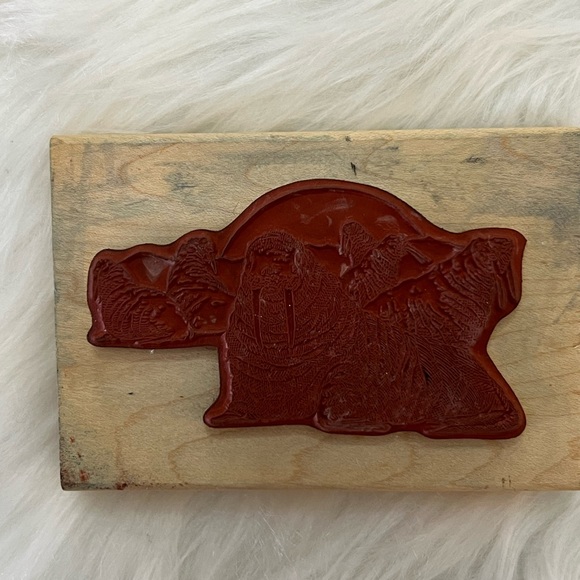 Beach Walrus Walruses Wood Mounted Rubber Stamp - Picture 3 of 5